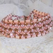 Rose Royale bracelet with Pink Tila beads, faceted beads and pearly Swarovski crystal beads